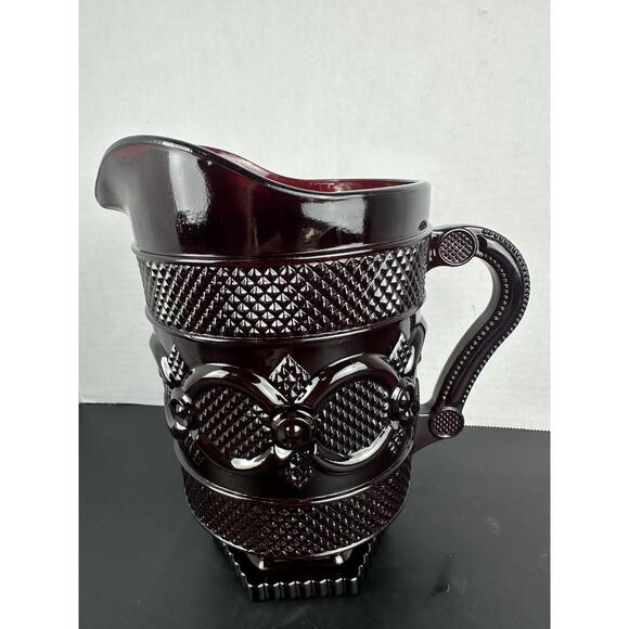 The 1876 Avon Cape Cod Collection Pitcher Ruby Red Pitcher New In Box - Picture 6 of 7